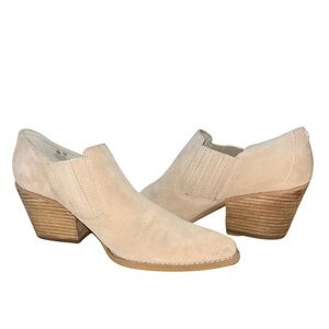 Sam Edelman Walton Suede Booties Oatmeal Beige Size 10M EUC